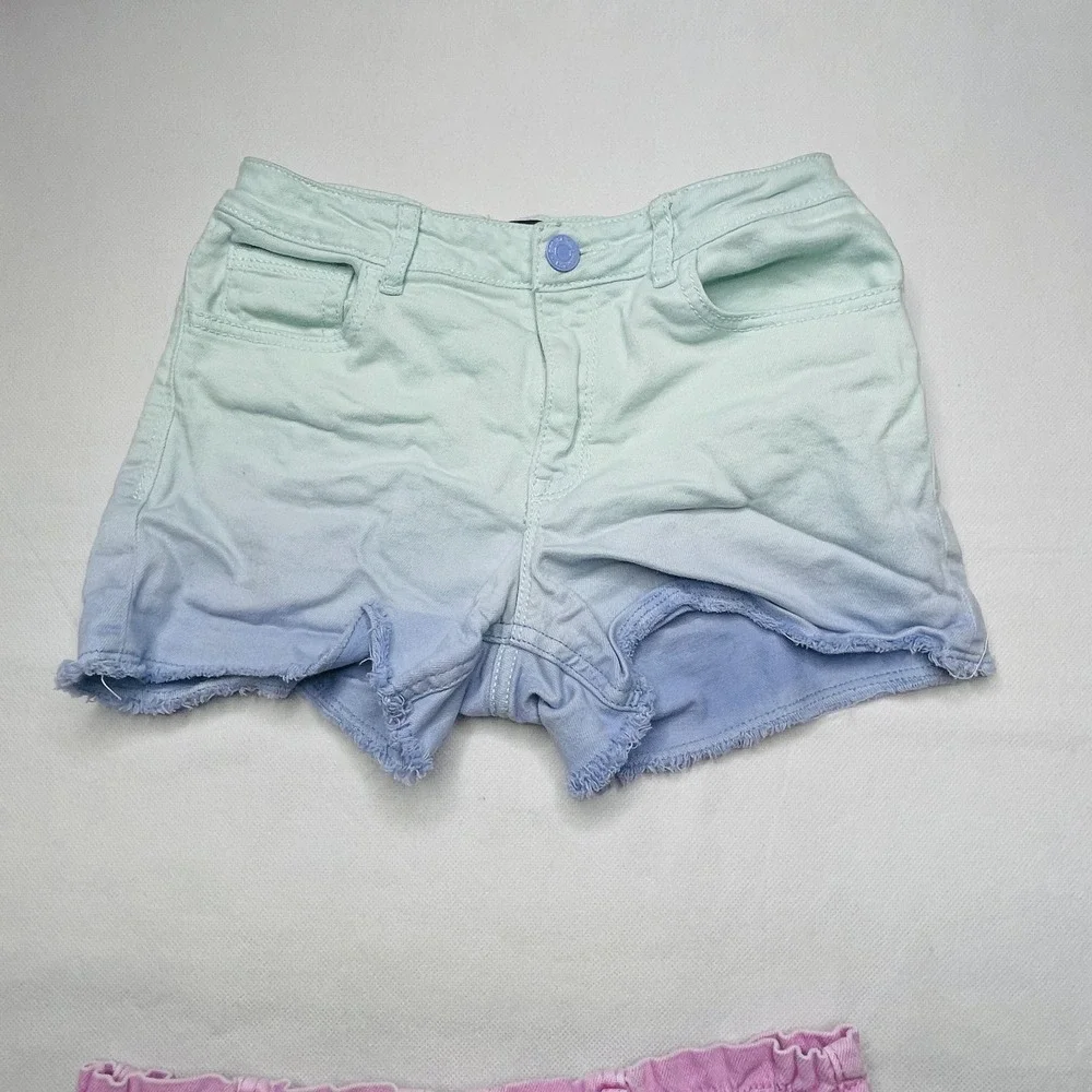 Gap & Cat & Jack Girls Shorts Lot‎ 2 Pairs Size 14 Ombre Pink Green Summer Denim